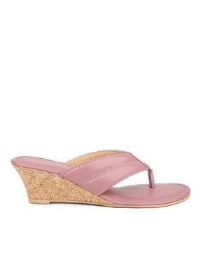 women open-toe slip-on wedges