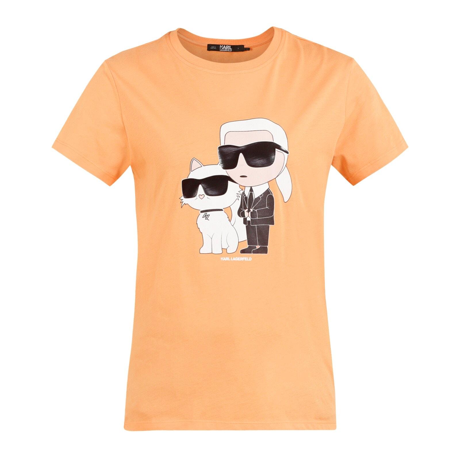 women orange ikonik karl & choupette t-shirt