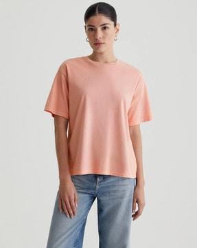 women oversized crew-neck cotton t-shirt