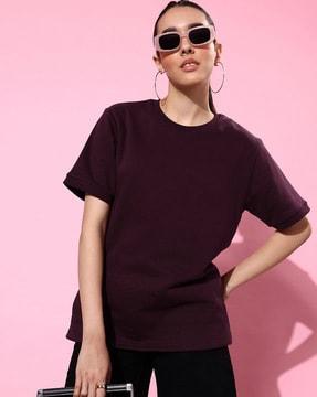 women oversized crew-neck sweatshirt