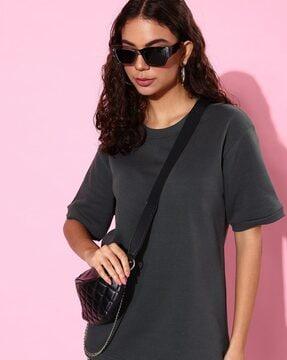 women oversized crew-neck sweatshirt