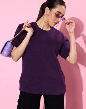 women oversized crew-neck sweatshirt