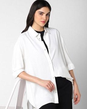 women oversized fit classic shirt