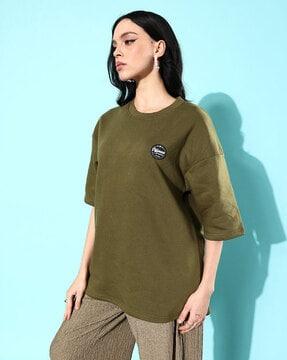 women oversized fit crew-neck sweatshirt