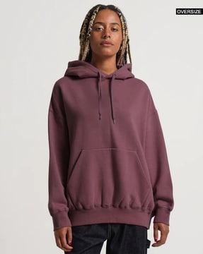 women oversized fit hoodie with kangaroo pocket