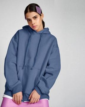 women oversized fit hoodie with kangaroo pocket