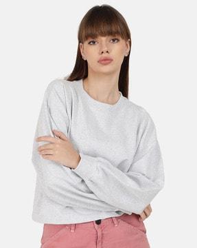 women oversized fit round-neck sweatshirt