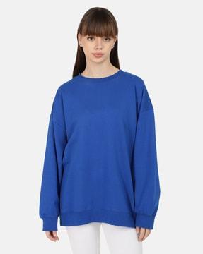 women oversized fit round-neck sweatshirt