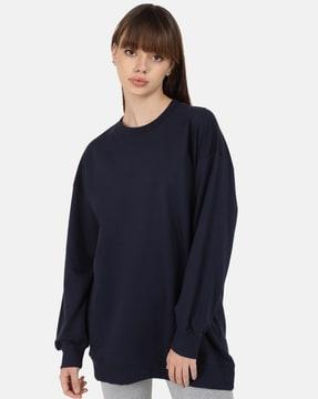 women oversized fit round-neck sweatshirt