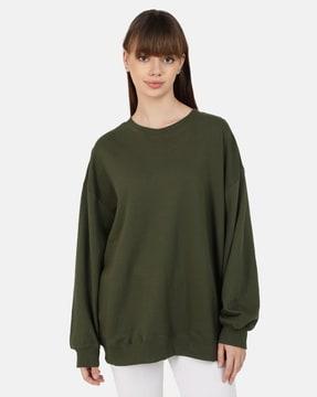 women oversized fit round-neck sweatshirt