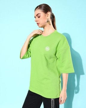 women oversized fit round-neck sweatshirt