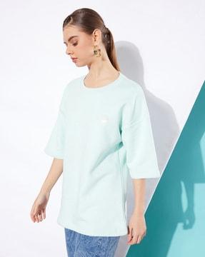 women oversized fit round-neck sweatshirt