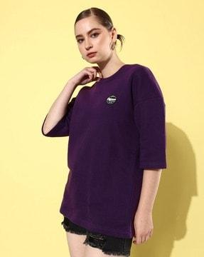 women oversized fit round-neck sweatshirt