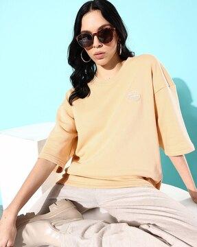 women oversized fit round-neck sweatshirt