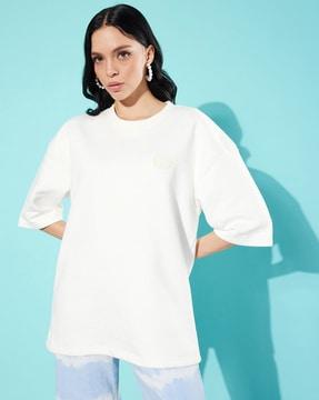 women oversized fit round-neck sweatshirt