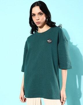 women oversized fit round-neck sweatshirt