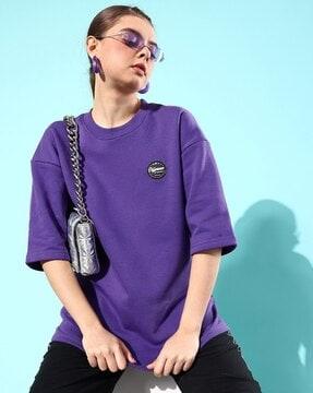 women oversized fit round-neck sweatshirt