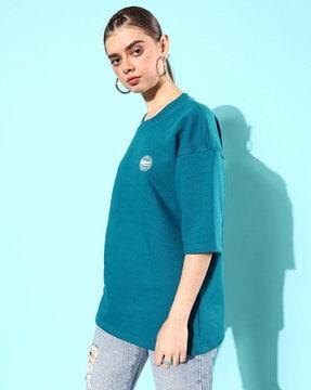 women oversized fit round-neck sweatshirt