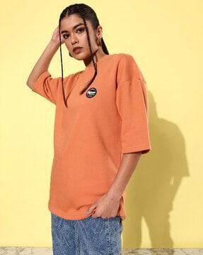 women oversized fit round-neck sweatshirt