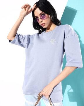 women oversized fit round-neck sweatshirt