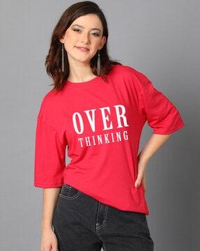 women oversized fit round-neck t-shirt