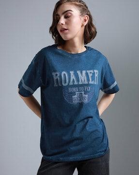 women oversized fit round-neck t-shirt