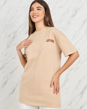 women oversized fit round-neck t-shirt