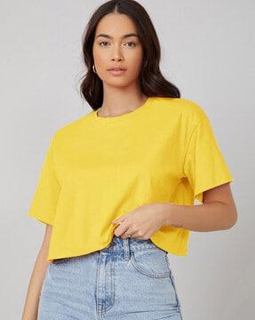 women oversized fit round-neck t-shirt