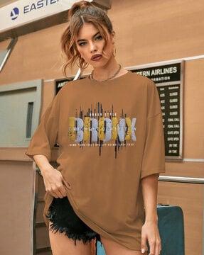 women oversized fit round-neck t-shirt