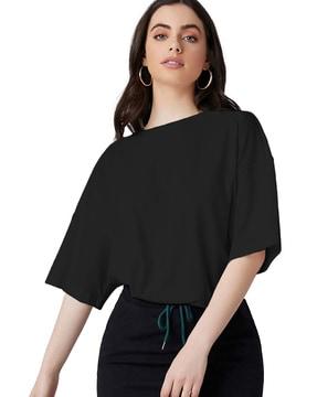 women oversized fit round-neck t-shirt