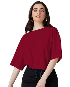 women oversized fit round-neck t-shirt