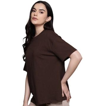 women oversized fit round-neck t-shirt