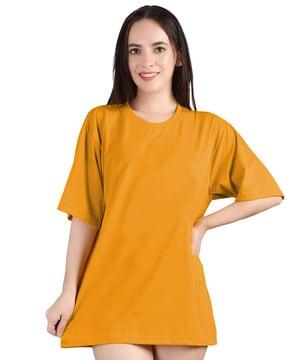 women oversized fit round-neck t-shirt