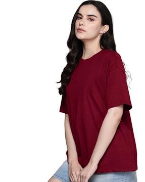 women oversized fit round-neck t-shirt