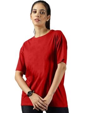 women oversized fit round-neck t-shirt