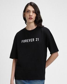 women oversized fit round-neck t-shirt