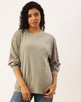 women oversized fit round-neck t-shirt