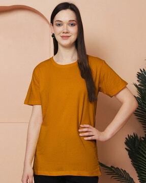 women oversized round-neck cotton t-shirt