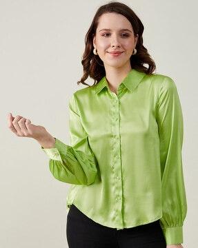 women oversized shirt with cuffed sleeves