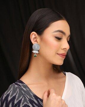 women oxidised tribal dangler earrings