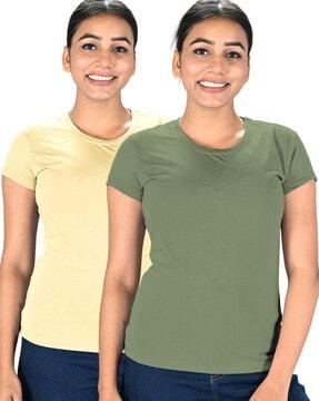 women pack of 2 crew-neck t-shirts