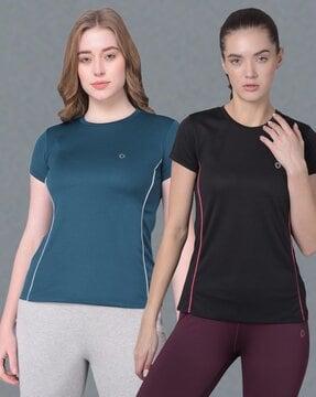 women pack of 2 microfiber antibacterial sports t-shirt