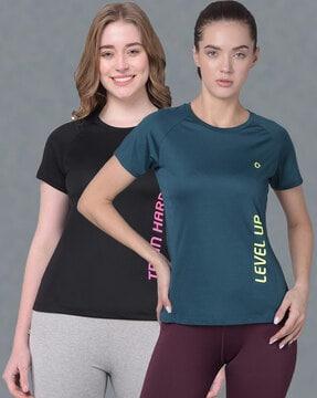 women pack of 2 microfiber antibacterial sports t-shirt