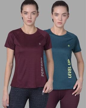 women pack of 2 microfiber antibacterial sports t-shirt