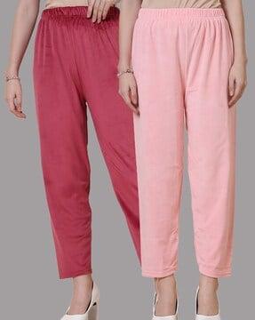 women pack of 2 palazzos with elasticated waistband