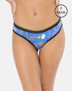 women pack of 2 printed bikini briefs