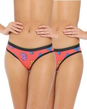 women pack of 2 printed bikini briefs