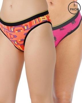 women pack of 2 printed bikini briefs