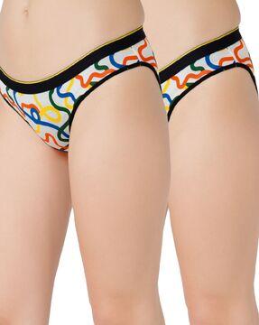 women pack of 2 printed bikini briefs