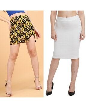 women pack of 2 printed skirts